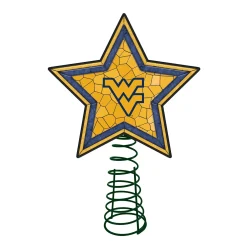 The Memory Company Stars-10" Lighted Beige And Blue Star Ncaa West Virginia Mountaineers Christmas Tree Topper