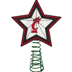 The Memory Company Stars-10" Lighted Black And Red Star Ncaa Cincinnati Bearcats Christmas Tree Topper