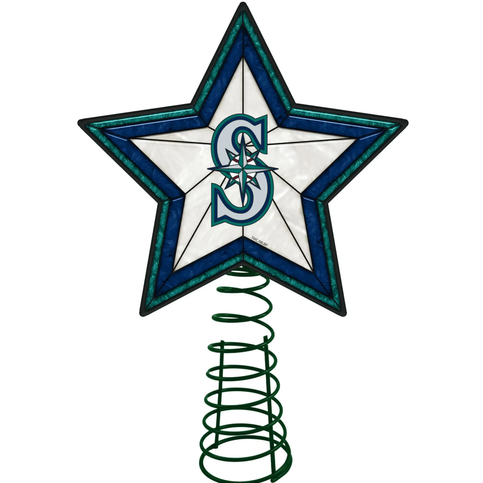 The Memory Company Stars-10" Lighted Blue And Green Star Mlb Seattle Mariners Christmas Tree Topper