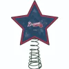 The Memory Company Stars-10" Lighted Blue And Red Mosaic Style Star Mlb Atlanta Braves Christmas Tree Topper