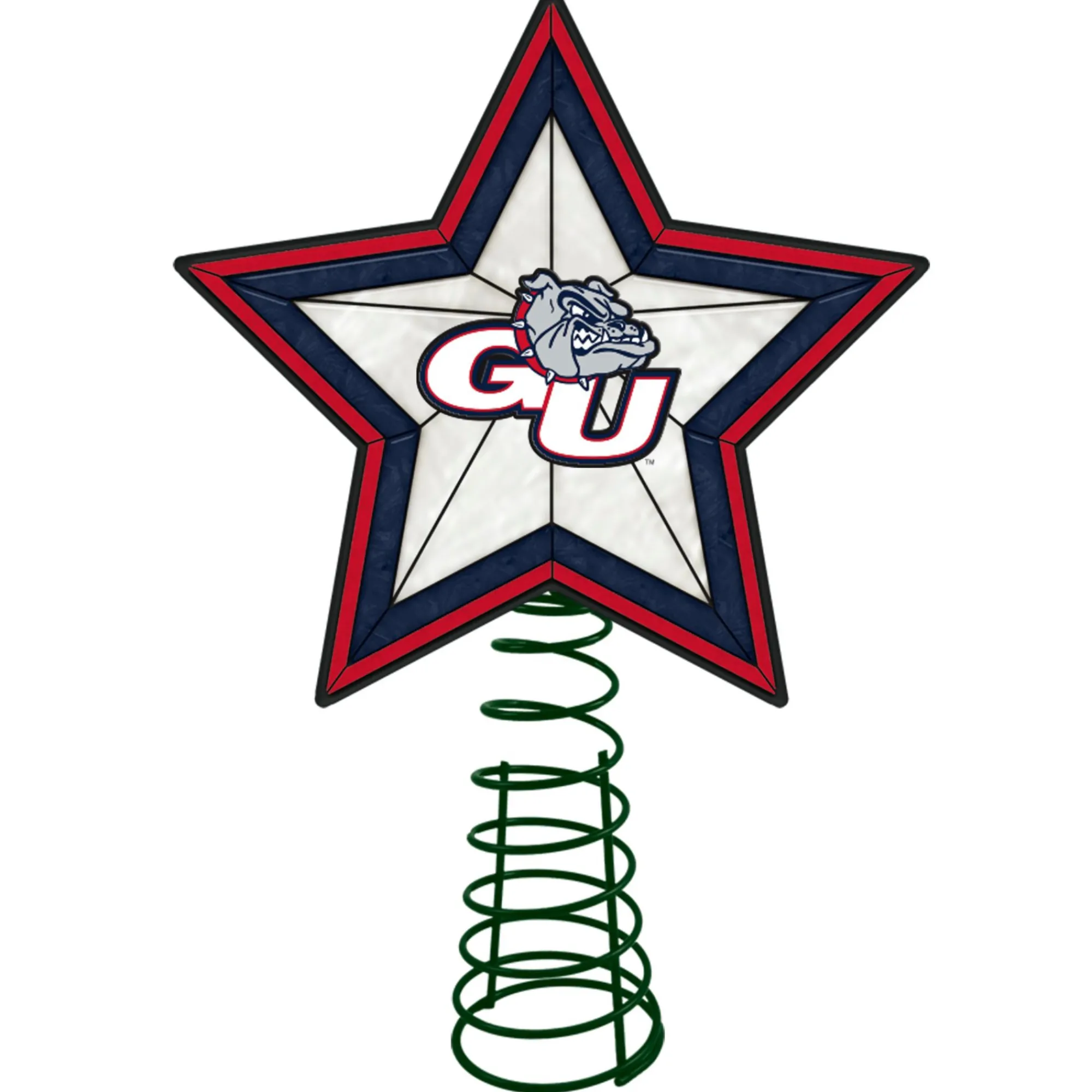 The Memory Company Stars-10" Lighted Blue And Red Star Ncaa Gonzaga Bulldogs Christmas Tree Topper