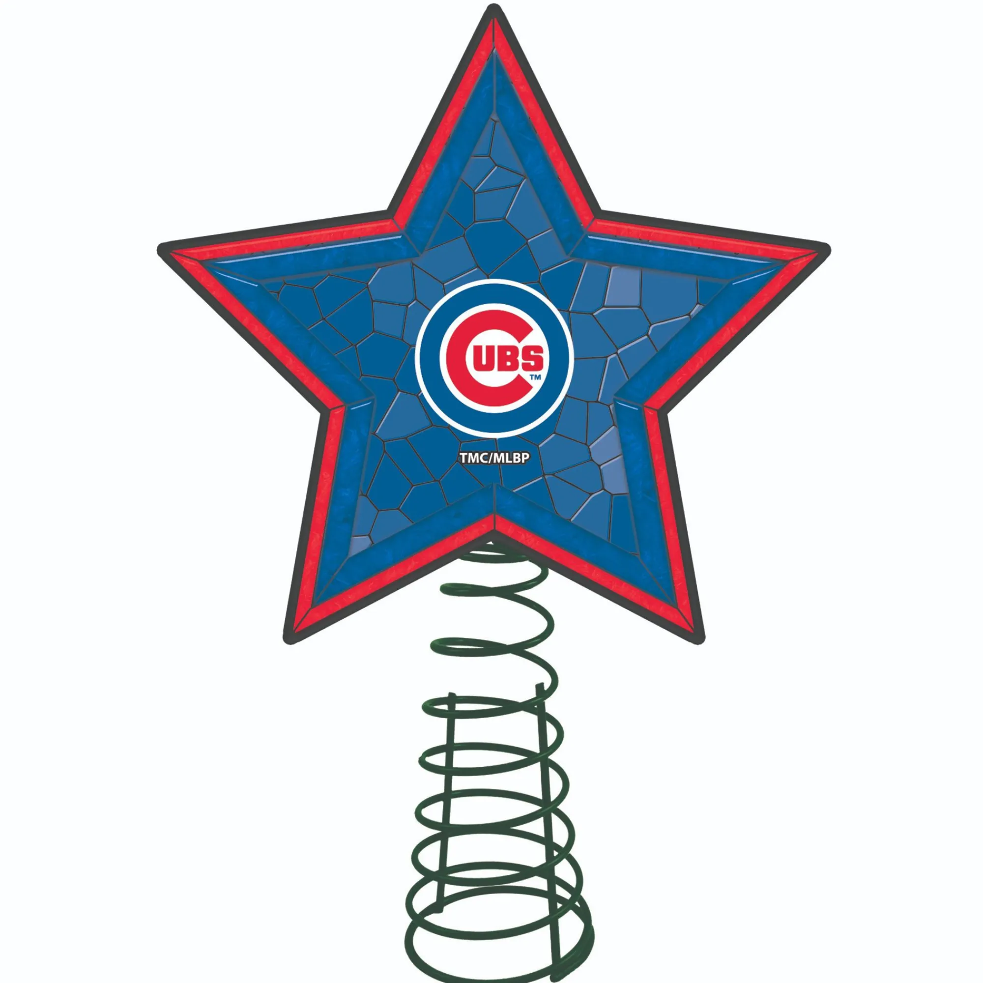 The Memory Company Stars-10" Lighted Blue And Red Star Mlb Chicago Cubs Christmas Tree Topper