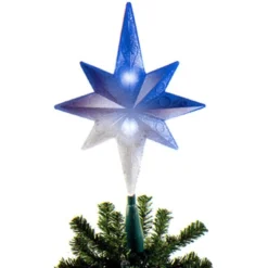 Brite Star Stars-12' Lighted Blue And White Color-Changing Glitter Star Christmas Tree Topper