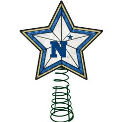 The Memory Company Stars-10" Lighted Blue And White Star Ncaa Navy Midshipmen Christmas Tree Topper