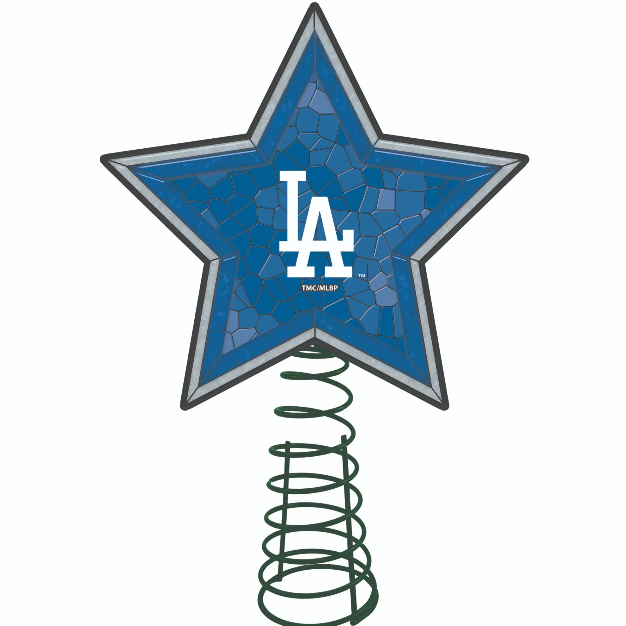 The Memory Company Stars-10" Lighted Blue And White Star Mlb Los Angeles Dodgers Christmas Tree Topper