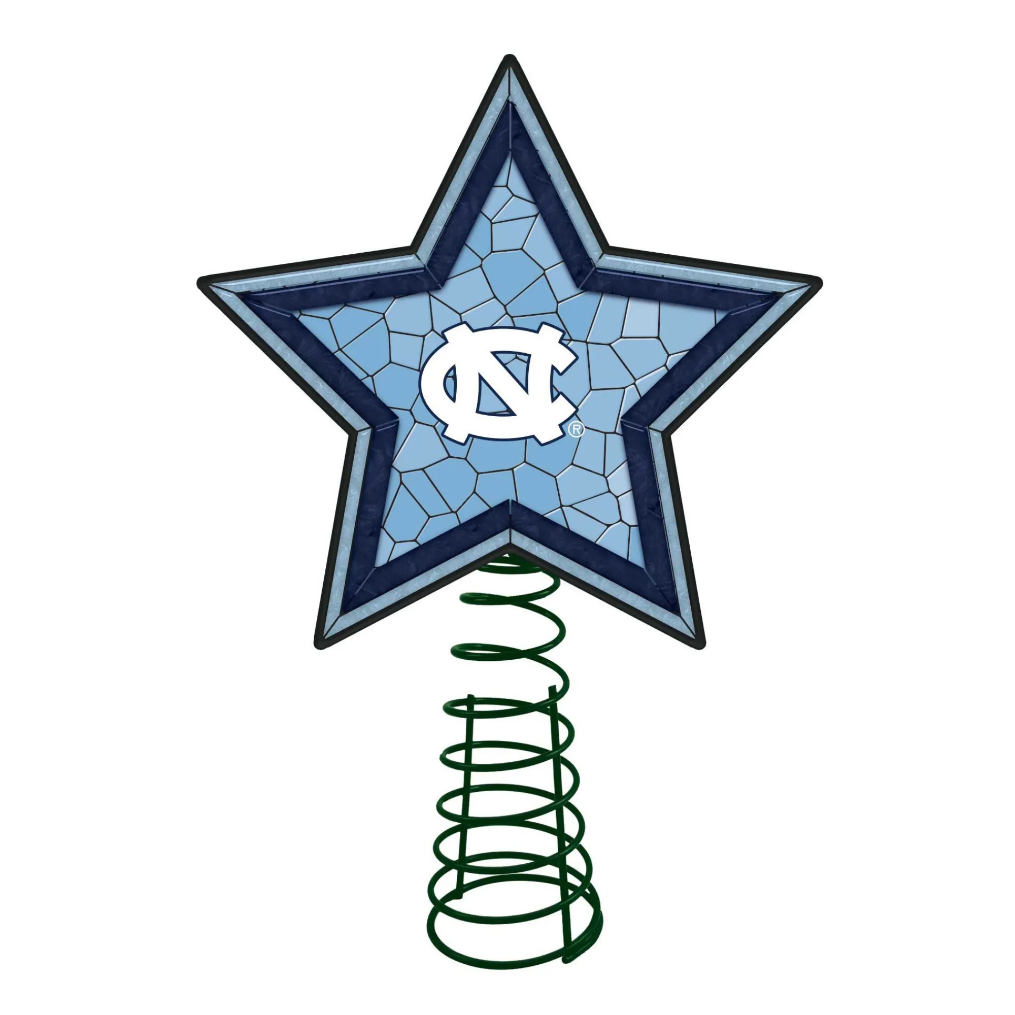 The Memory Company Stars-10" Lighted Blue And White Star Ncaa North Carolina Tar Heels Christmas Tree Topper