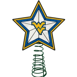 The Memory Company Stars-10" Lighted Blue And Yellow Star Ncaa West Virginia Mountaineers Christmas Tree Topper