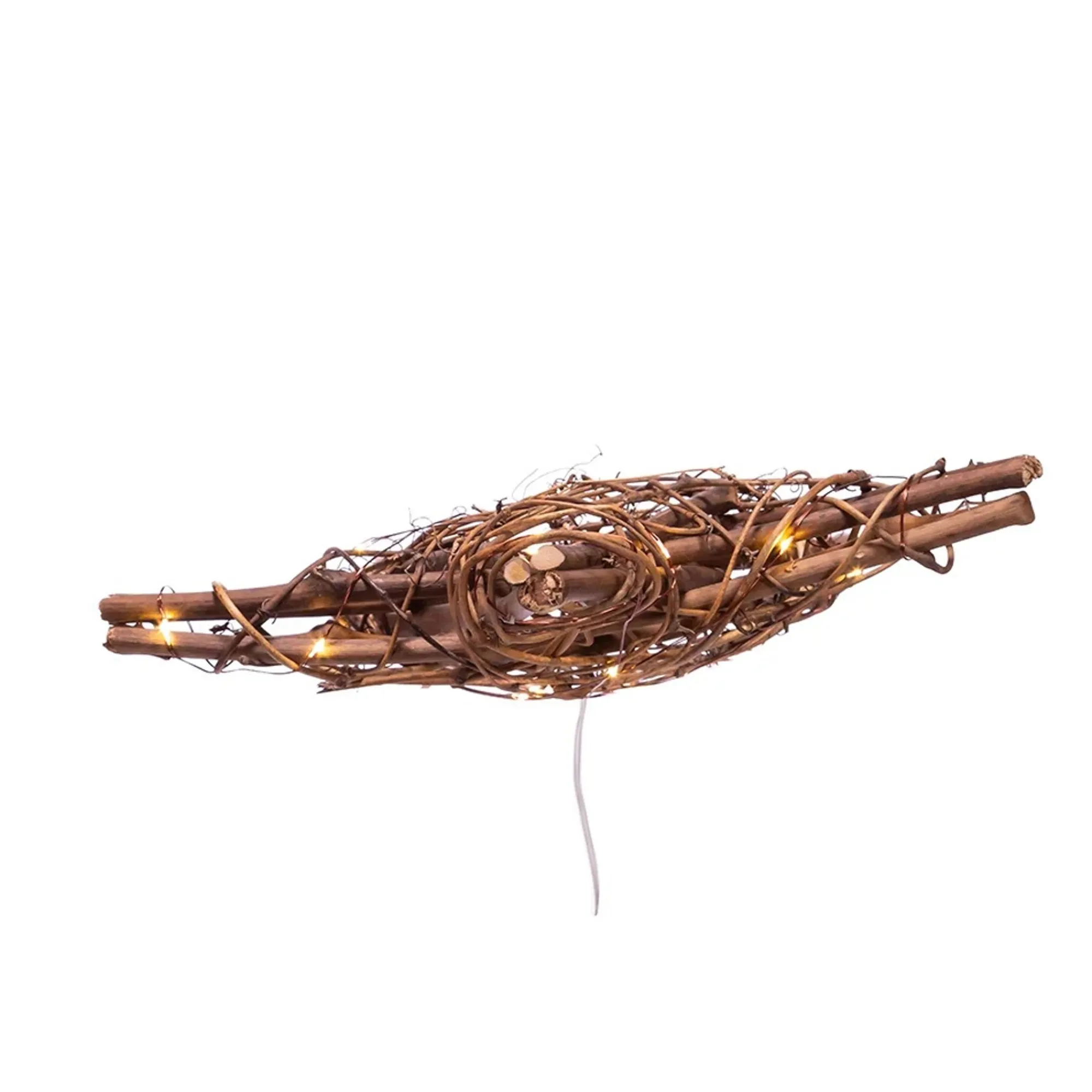 KSA Stars-11.5" Lighted Brown Star Christmas Tree Topper, Warm White Lights