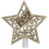 Northlight Stars-10" Lighted Brown Star With Cut-Out Design Christmas Tree Topper - Clear Lights
