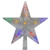 Hofert Stars-9.5" Lighted Clear Constant Wide Angle 5 Point Star Christmas Tree Topper - Multicolor Led Lights