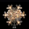 Kurt Adler Snowflake-9" Lighted Decorative Silver Capiz Shell Snowflake Christmas Tree Topper - Clear Lights