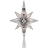 Northlight Stars-10" Lighted Faceted Star Of Bethlehem Christmas Tree Topper- Clear Lights, Green Wire