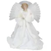 Northlight Angels-14" Lighted Fiber Optic Angel With White Gown Christmas Tree Topper