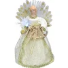 Kurt Adler Angels-12" Lighted Gold And Ivory Angel Tree Topper - Multicolor Fiber Optic Lights