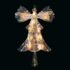 KSA Angels-13" Lighted Gold And Reflector Angel Christmas Tree Topper - Clear Lights