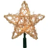Kurt Adler Stars-9" Lighted Gold 3D Star Christmas Tree Topper - Clear Lights