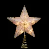 KSA Stars-8.5" Lighted Gold Reflector Star Christmas Tree Topper - Clear Lights