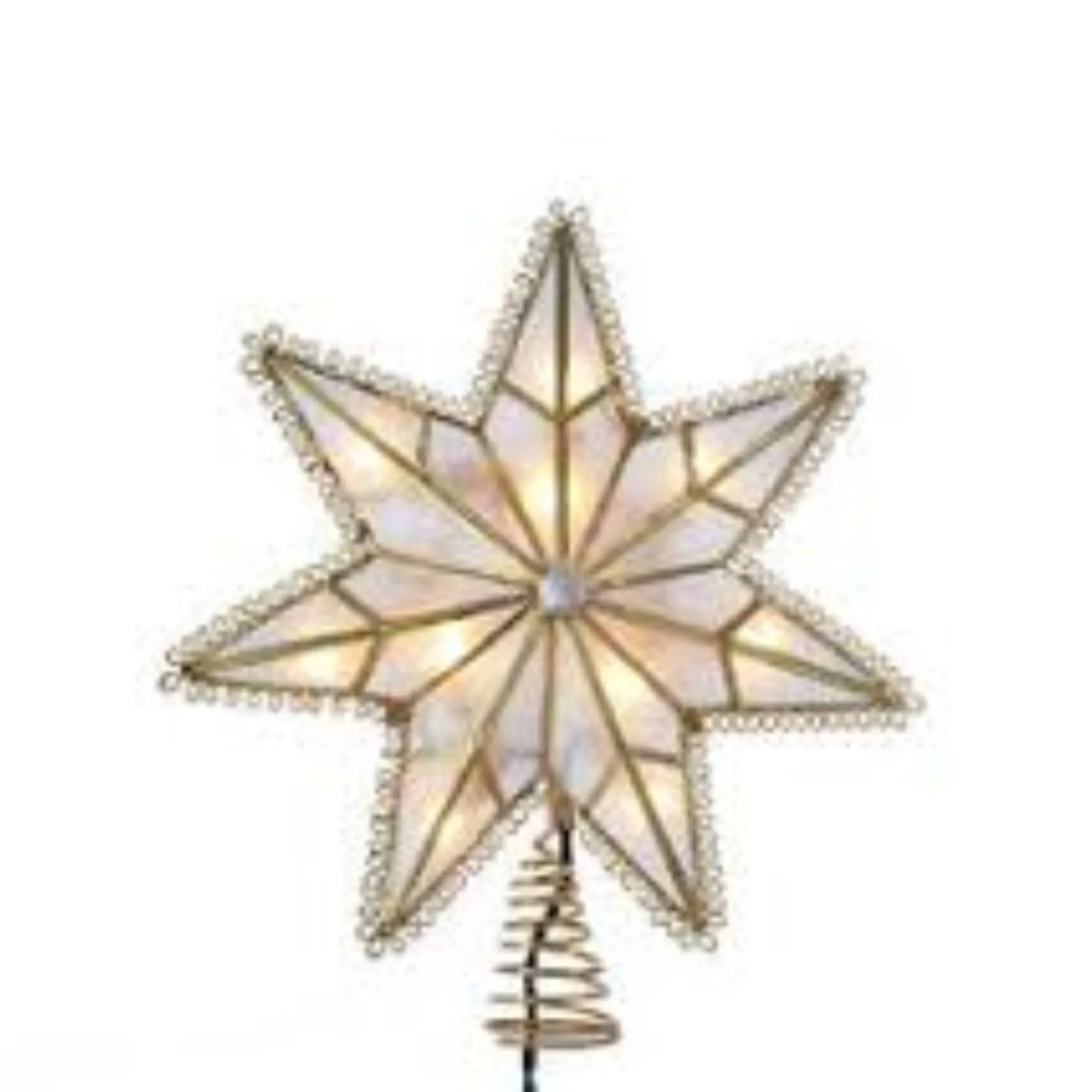 Kurt Adler Stars-9.25'' Lighted Gold Star Loop Christmas Tree Topper - Clear Lights