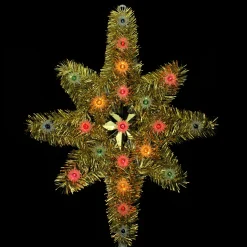 Northlight Stars-21" Lighted Gold Star Of Bethlehem Christmas Tree Topper - Multi-Color Lights
