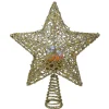 Northlight Stars-13" Lighted Gold Star With Rotating Projector Christmas Tree Topper - Multicolor Led Lights