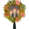 Northlight Stars-7" Lighted Gold Tinsel Wreath With Candles Christmas Tree Topper - Multi Lights