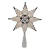 Northlight Stars-8" Lighted Gray 8 Point Star Christmas Tree Topper - Clear Lights