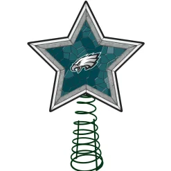 The Memory Company Stars-10" Lighted Green And Gray Star Nfl Philadelphia Eagles Christmas Tree Topper