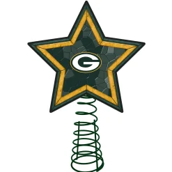 The Memory Company Stars-10" Lighted Green And Yellow Star Nfl Green Bay Packers Christmas Tree Topper