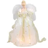 Kurt Adler Angels-16" Lighted Ivory And Gold Angel Christmas Tree Topper - Clear Lights