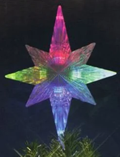 KSA Stars-11" Lighted Led Color Changing Star Christmas Tree Topper - Multi Lights