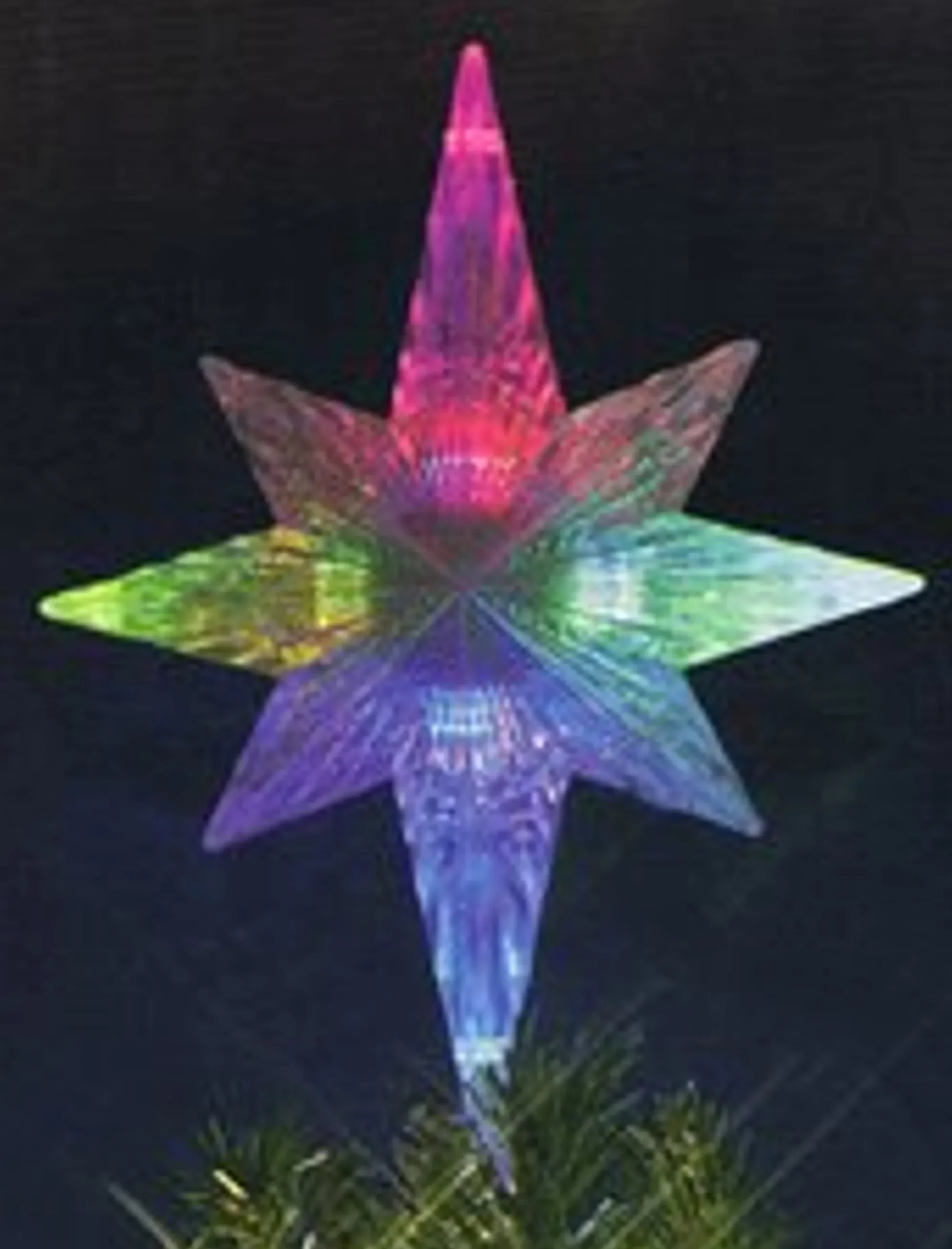 KSA Stars-11" Lighted Led Color Changing Star Christmas Tree Topper - Multi Lights
