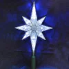 KSA Stars-10.5" Lighted Led 8-Point Star Christmas Tree Topper - Pure White Lights
