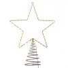 KSA Stars-15.5" Lighted Led Silver And Gold Star Christmas Tree Topper, Warm White Lights