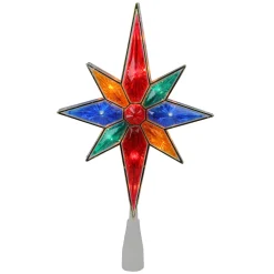 Northlight Stars-11" Lighted Multi-Color Mosaic Bethlehem Star Christmas Tree Topper