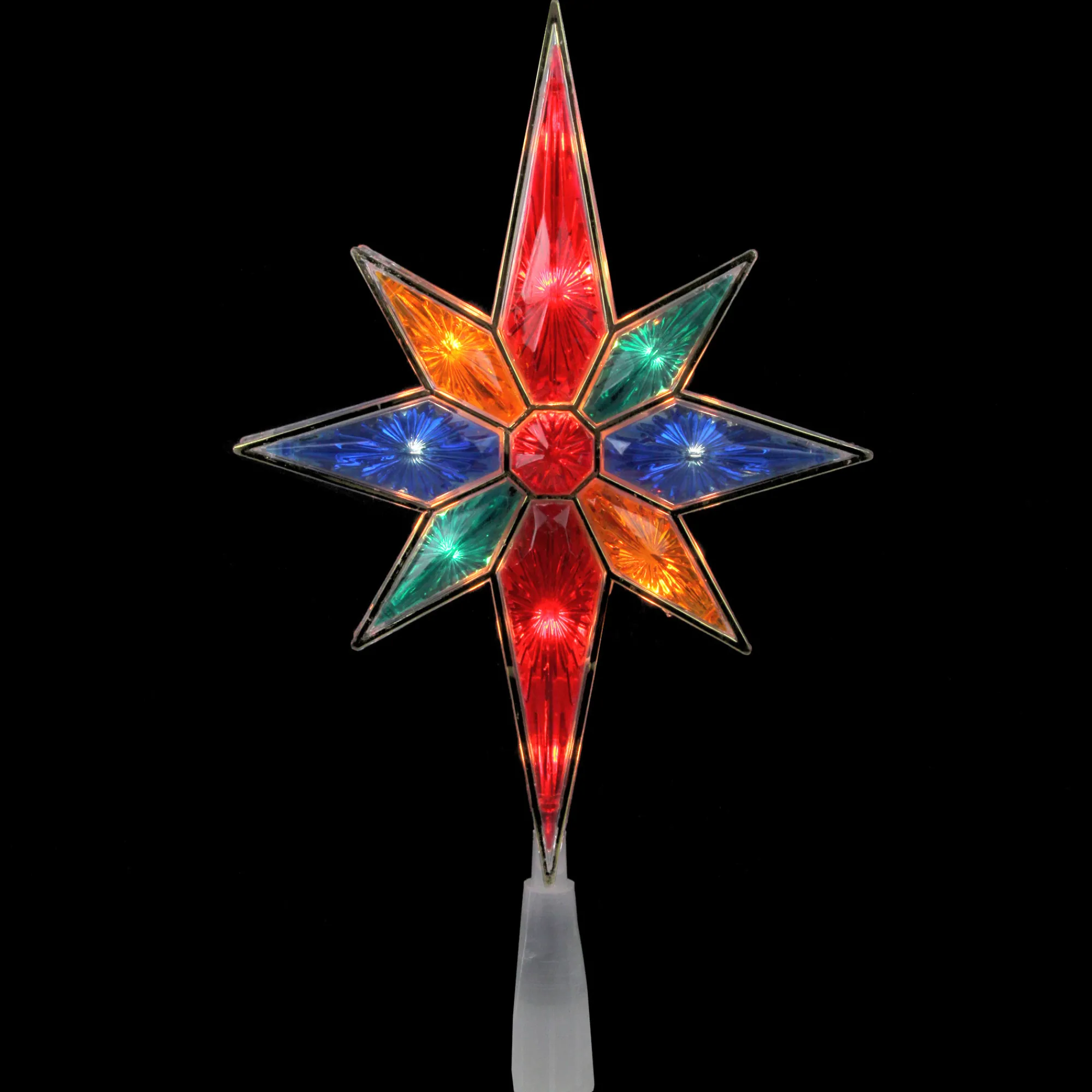 Northlight Stars-11" Lighted Multi-Color Mosaic Bethlehem Star Christmas Tree Topper