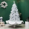 Northlight Snowing-6' Lighted Musical Snowing Artificial Tinsel Christmas Tree, White Led Lights