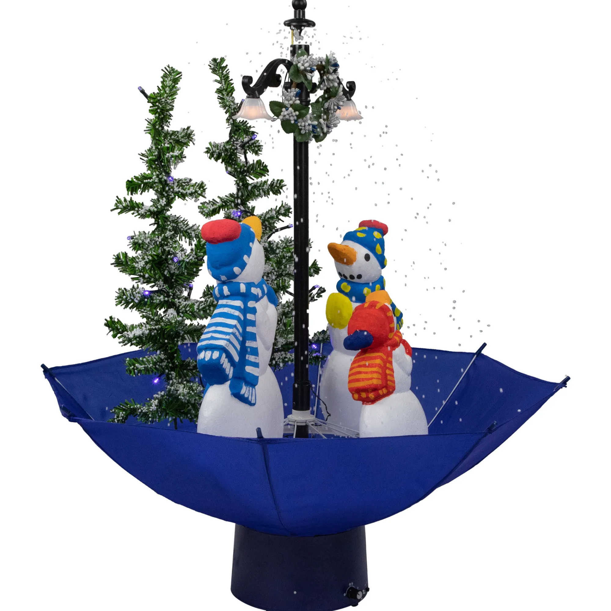 Northlight Snowing-30" Lighted Musical Snowing Snowman Family In Umbrella Base Christmas Decoration
