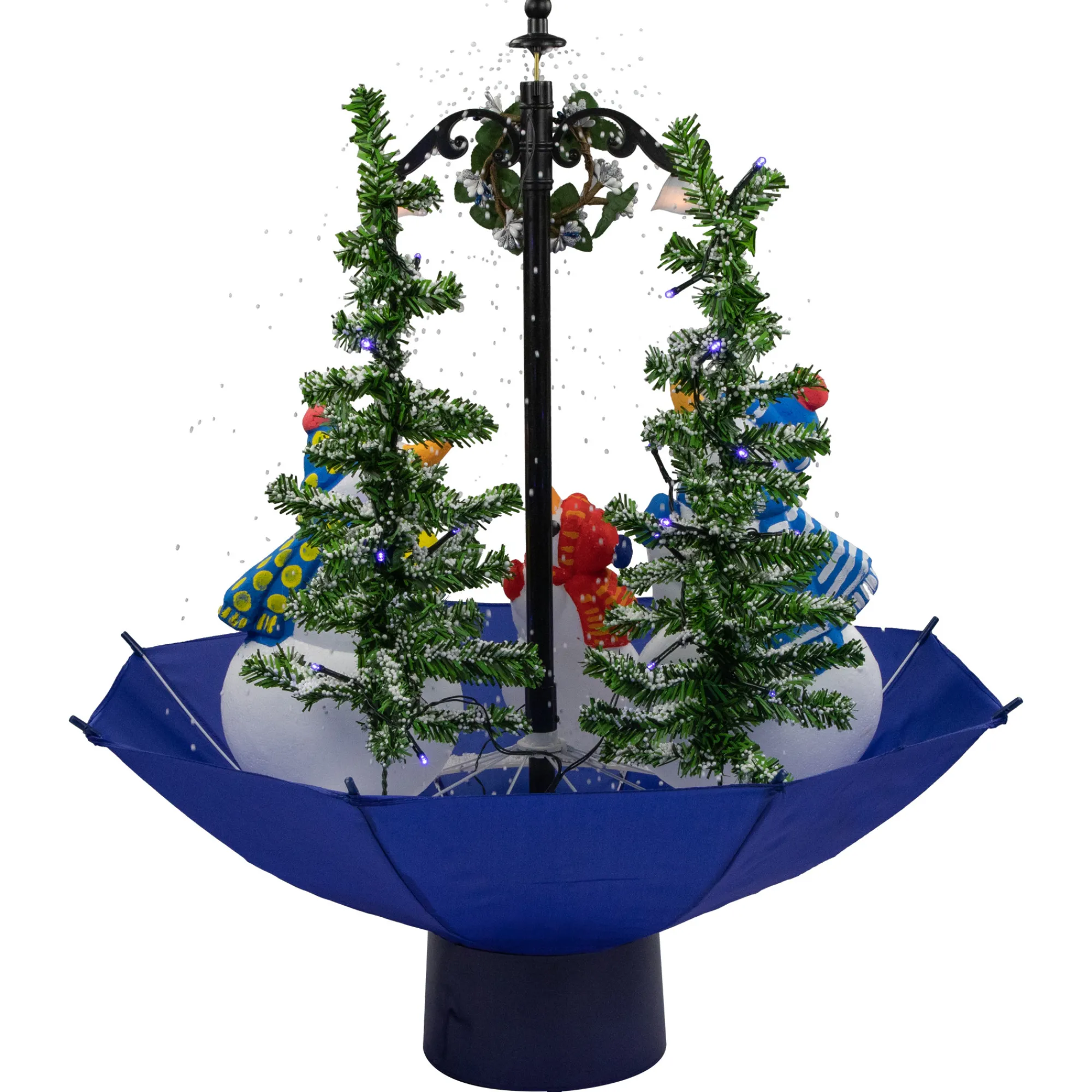 Northlight Snowing-30" Lighted Musical Snowing Snowman Family In Umbrella Base Christmas Decoration