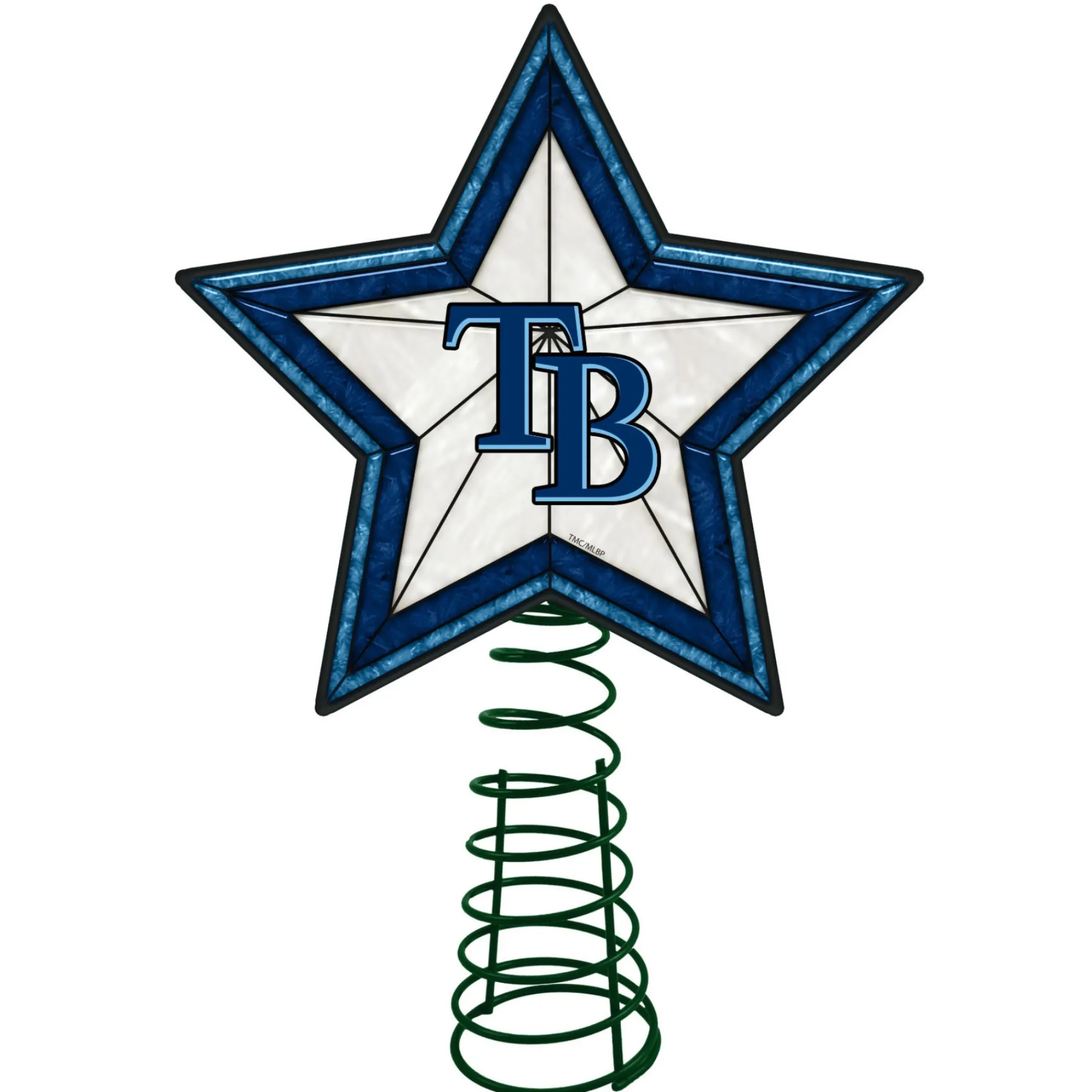 The Memory Company Stars-10" Lighted Navy Blue And White Star Mlb Tampa Bay Rays Christmas Tree Topper