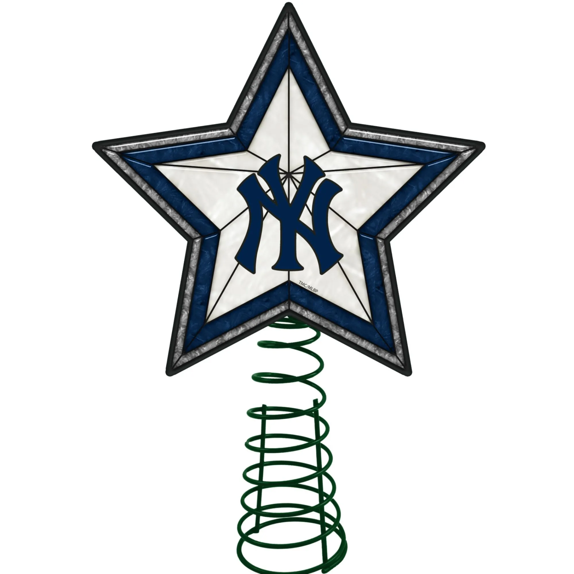 The Memory Company Stars-10" Lighted Navy Blue And White Star Mlb New York Yankees Christmas Tree Topper