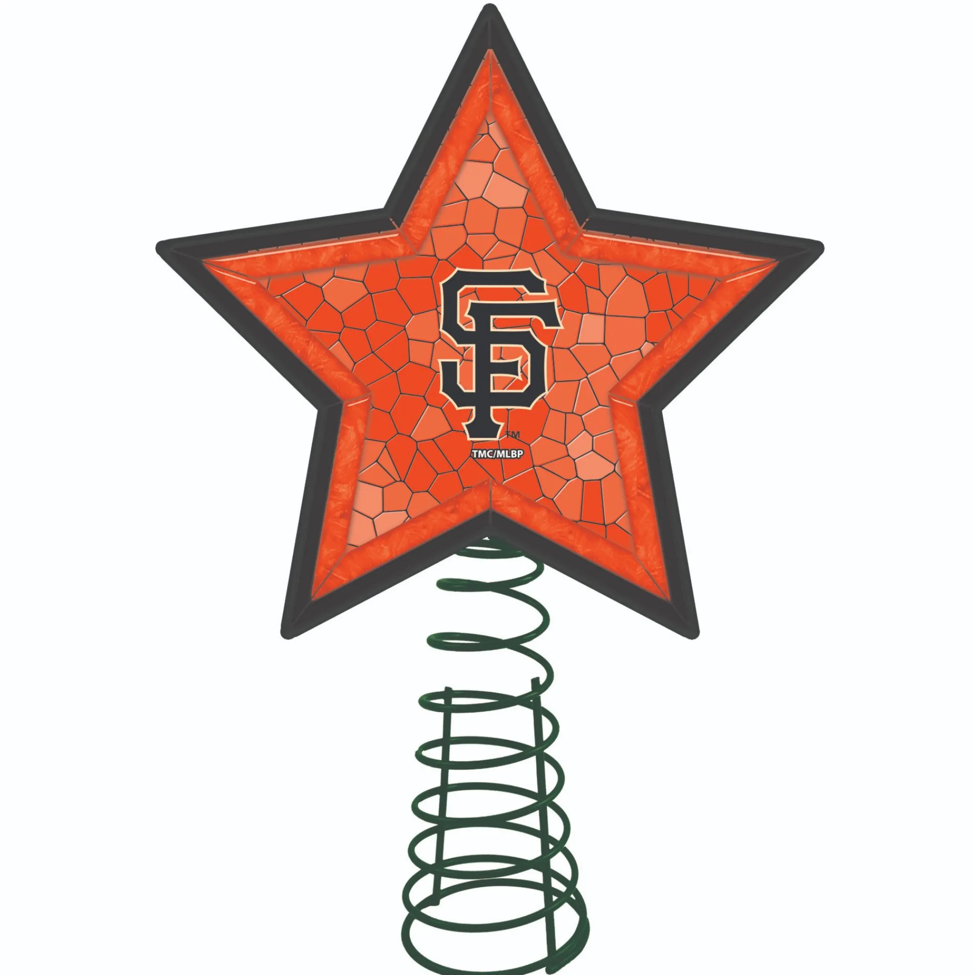 The Memory Company Stars-10" Lighted Orange And Black Star Mlb San Francisco Giants Christmas Tree Topper