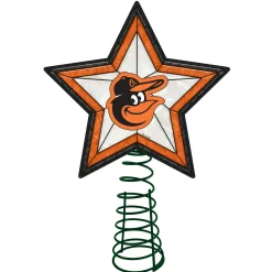 The Memory Company Stars-10" Lighted Orange And Black Star Mlb Baltimore Orioles Christmas Tree Topper