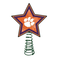 The Memory Company Stars-10" Lighted Orange And Purple Star Ncaa Clemson Tigers Mosaic Christmas Tree Topper