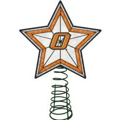 The Memory Company Stars-10" Lighted Orange And White Star Ncaa Oklahoma State Christmas Tree Topper