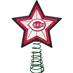 The Memory Company Stars-10" Lighted Pink And Black Star Mlb Cincinnati Reds Christmas Tree Topper