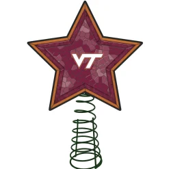 The Memory Company Stars-10" Lighted Pink And White Star Ncaa Virginia Tech Hokies Christmas Tree Topper