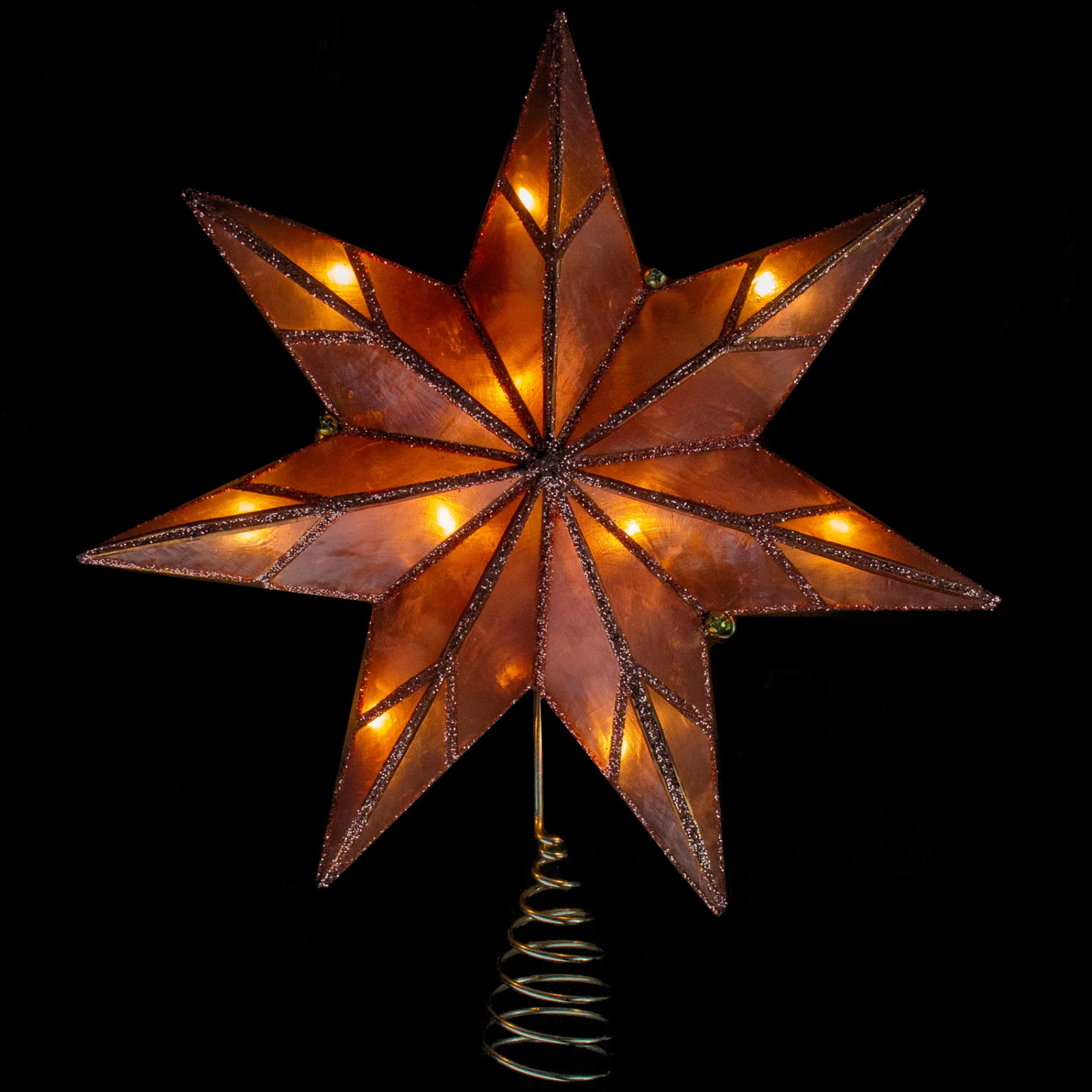 Kurt Adler Stars-10" Lighted Pink Star Christmas Tree Topper - Clear Lights