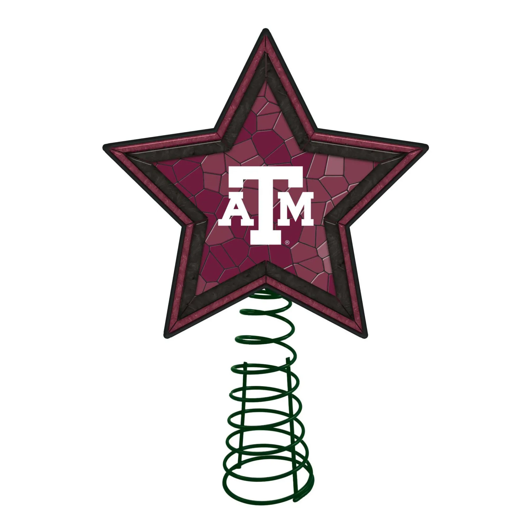 The Memory Company Stars-10" Lighted Pink Star Ncaa Texas A And M Aggies Mosaic Christmas Tree Topper