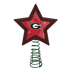 The Memory Company Stars-10" Lighted Red And Black Star Ncaa Georgia Bulldogs Christmas Tree Topper
