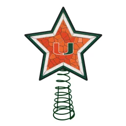 The Memory Company Stars-10" Lighted Red And Black Star Ncaa Miami Hurricanes Christmas Tree Topper
